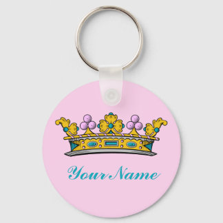 Llavero La corona de princesas personalizada en rosa