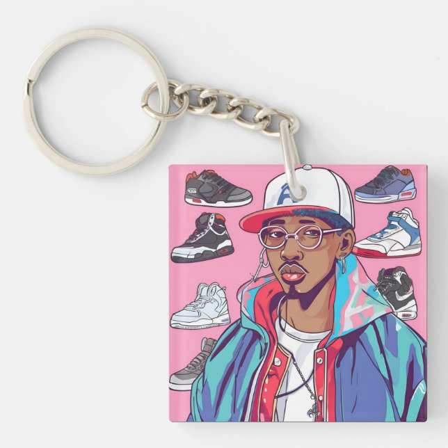 Llavero La corona es la camiseta básica de los hombres fue (Frente)