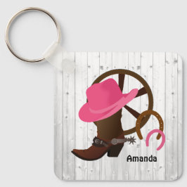 Llavero La Cowgirl Personalizada Rustica