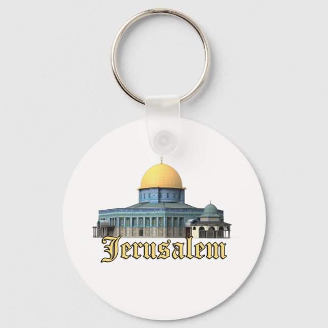 Llavero La cúpula clásica de Jerusalén del diseño rocoso (Anverso)