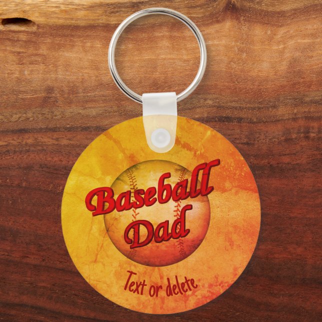 Llavero La Cuta De Papá De Béisbol Personalizada (Anverso)