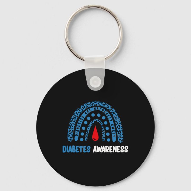 Llavero La diabetes es naturalmente dulce - Conciencia sob (Anverso)