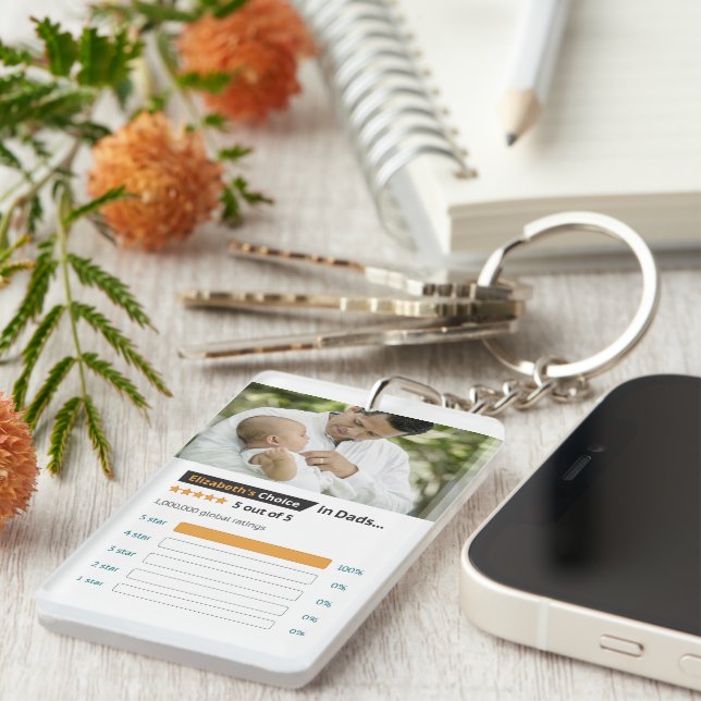 Llavero La divertida foto de cinco estrellas del Día del P (Frente Derecha)