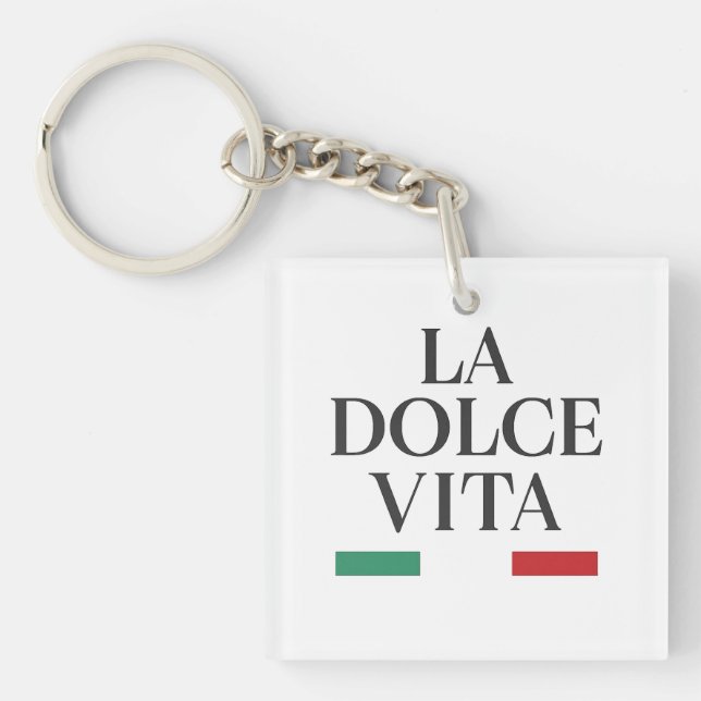 Llavero La dolce vita llave cuadrada italiana (Frente)