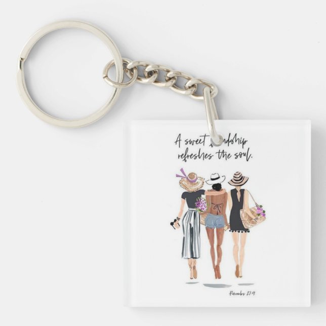 Llavero la dulce amistad, refresca tu alma, chica (Frente)