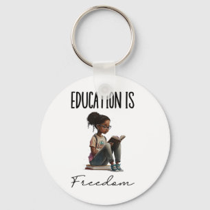 Llavero La educación es libertad Libros de maestros negros