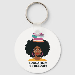 Llavero La educación es libertad Libros de maestros negros