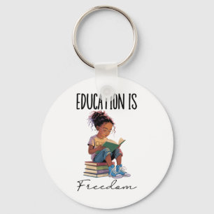 Llavero La educación es libertad Libros de maestros negros
