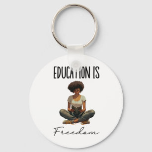 Llavero La educación es libertad Libros de maestros negros