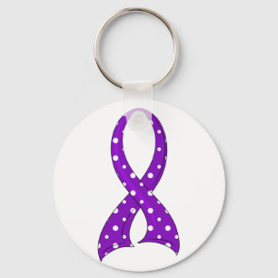 Llavero La enfermedad de Crohn púrpura de la cinta del