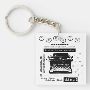Llavero La Escritura De Máquina Vintage Es Mi Cadena De Cl