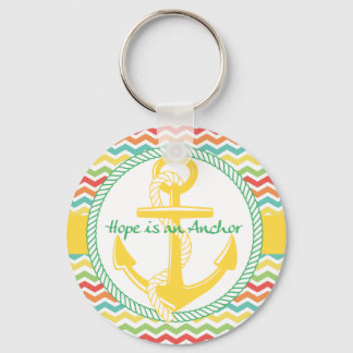 Llavero La esperanza es un Anchor Nautical Zigzag Keychain