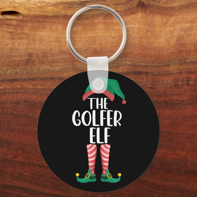 Llavero La familia de golf Golfer Elf Navidades (Anverso)