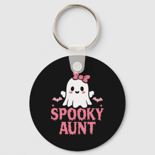 Llavero La familia de la tía guapa rosada, fantasma blanco