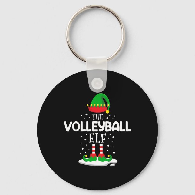 Llavero La familia de Navidades elfos de voleibol coincidi (Anverso)