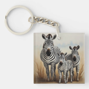 Llavero La fauna silvestre de la familia Zebra y su extinc