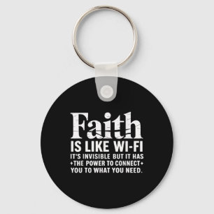 Llavero La fe es como Wifi Dios, Jesús Religioso Cristiano