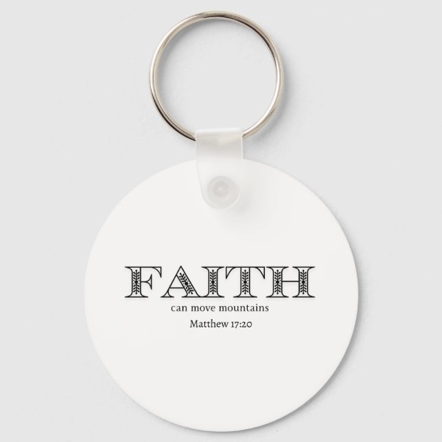 Llavero La fe puede mover las montañas Mateo 17 (Anverso)