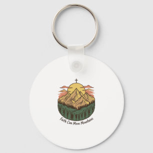 Llavero La Fe Puede Mover Montañas Camiseta Vintage de Mon