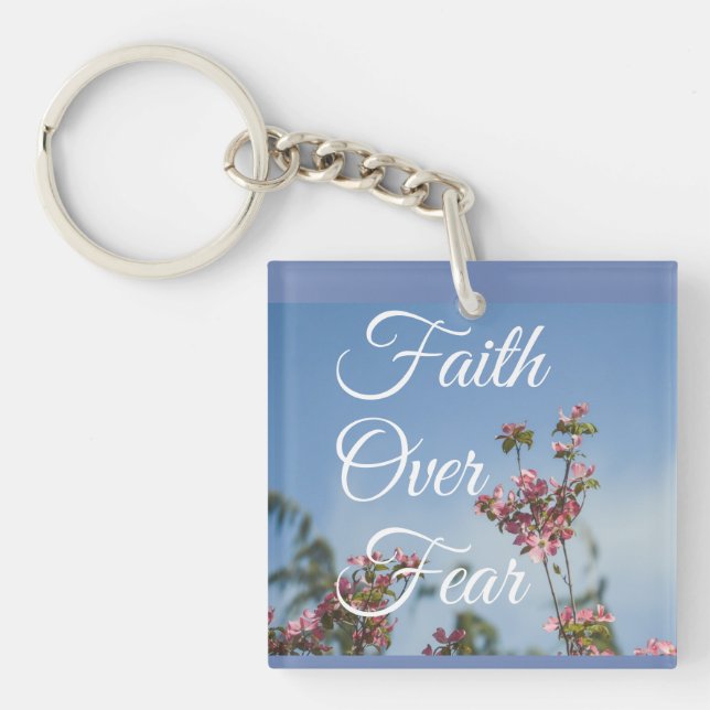 Llavero La fe sobre el miedo Keychain acrílico (Frente)