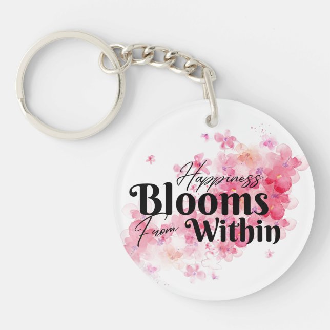 Llavero La felicidad florece desde adentro (Frente)