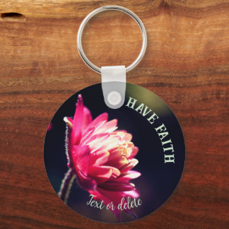 Llavero La flor roja tiene la fe Inspiradora personalizada