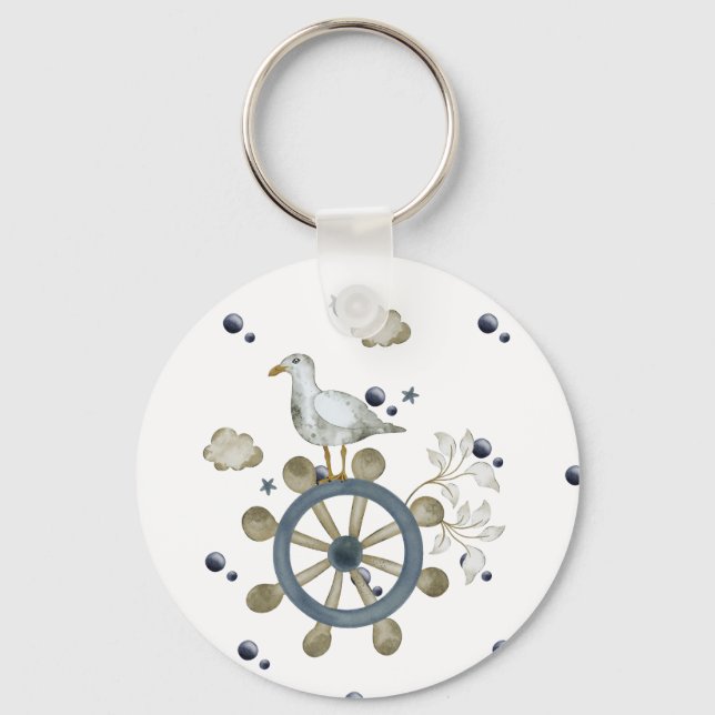Llavero La Gaviota Golpeando Un Paseo (Anverso)