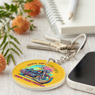 Llavero La gente no hace viajes: bicicleta de estilo retro