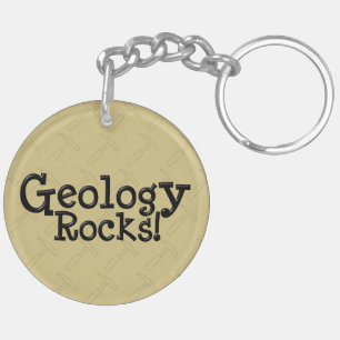 Llavero ¡La geología roca! Cadena de claves acrílicas