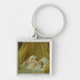 Llavero "La Gimblette", chica con un perro, c.1770 (aceite