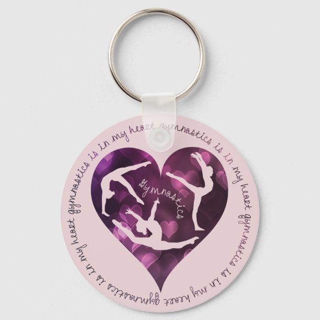 Llavero La gimnasia está en mi Keychain cardíaca (Anverso)