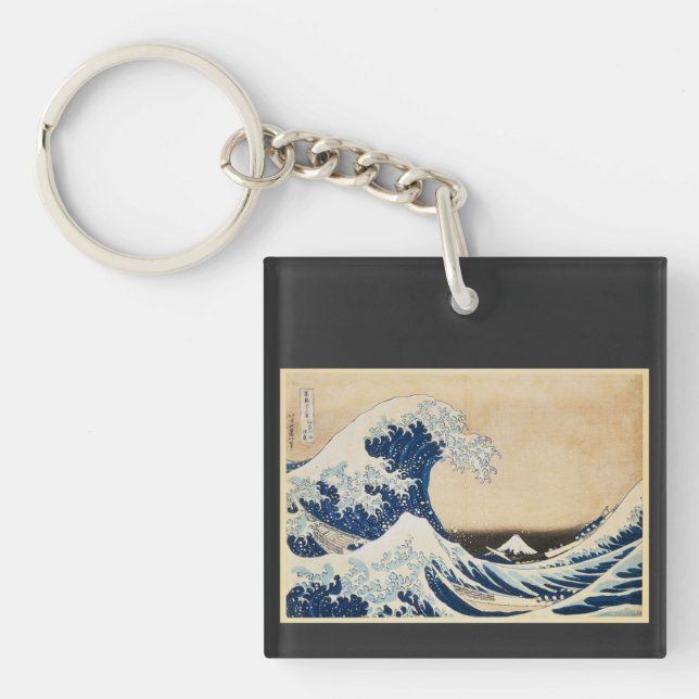 Llavero La gran ola de Kanagawa por Hokusai (Frente)