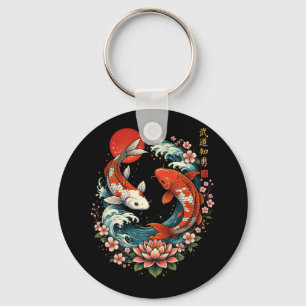 Llavero La Gran Ola Fuera de Koi Fish