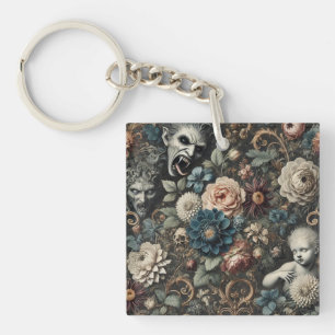 Llavero La guardería de las caídas - Diseño floral gótico