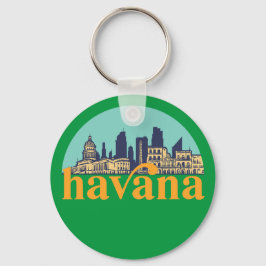 Llavero La Habana Cuba Vintage City Skyline Arte