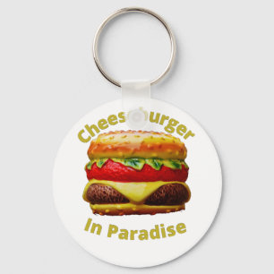 Llavero La hamburguesa de queso divertida en el paraíso