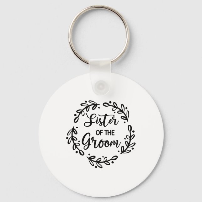 Llavero La Hermana Del Día De La Boda De Groom Fiesta Sis (Anverso)