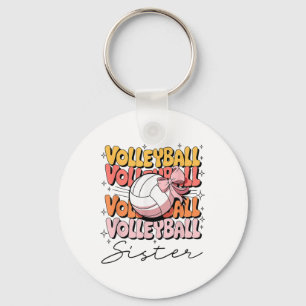 Llavero La hermana del voleibol Groovy Coquette Bow Voleib