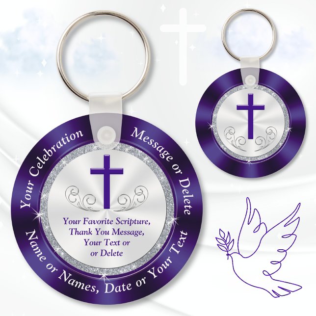 Llavero La iglesia barata y personalizada favorece cualqui (Church anniversary party favors. Personalized, Christian favors. Gift ideas for church members. )