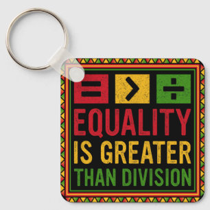 Llavero La Igualdad Es Mayor Que La División Math Black Hi