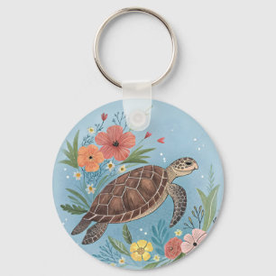 Llavero La ilustración de una tortuga marina