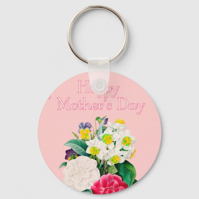 Llavero La inventiva travesía floral rosa feliz día de la  (Anverso)