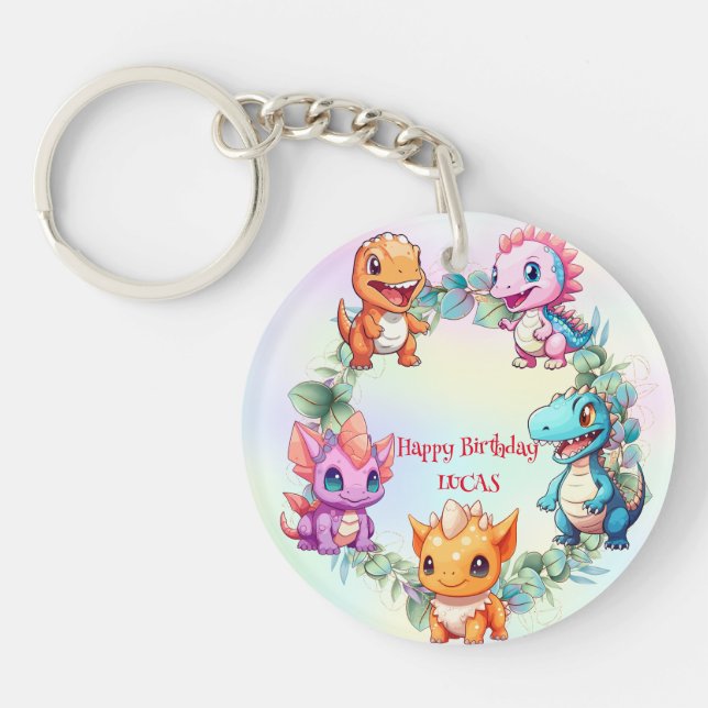 Llavero La jungla de los dinosaurios de la escuela niño de (Frente)