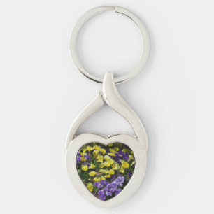 Llavero La ladera de los Pansies morado y amarillo