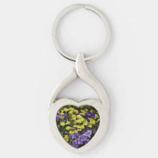 Llavero La ladera de los Pansies morado y amarillo