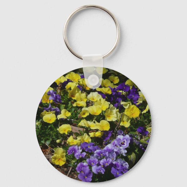 Llavero La ladera de los Pansies morado y amarillo (Anverso)