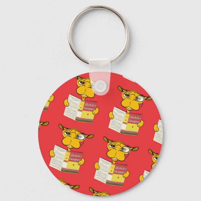 Llavero La lectura de un camello lindo en una cadena de cl (Anverso)