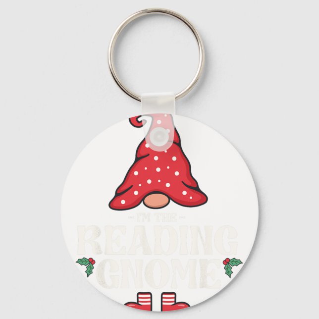 Llavero La lectura del Gnome Divertido de la familia del g (Anverso)