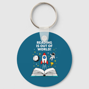 Llavero La lectura es un astronauta espacial fuera de este