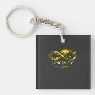 Llavero La Longevidad Es Mi Legado - Salud Infinita Dorada
